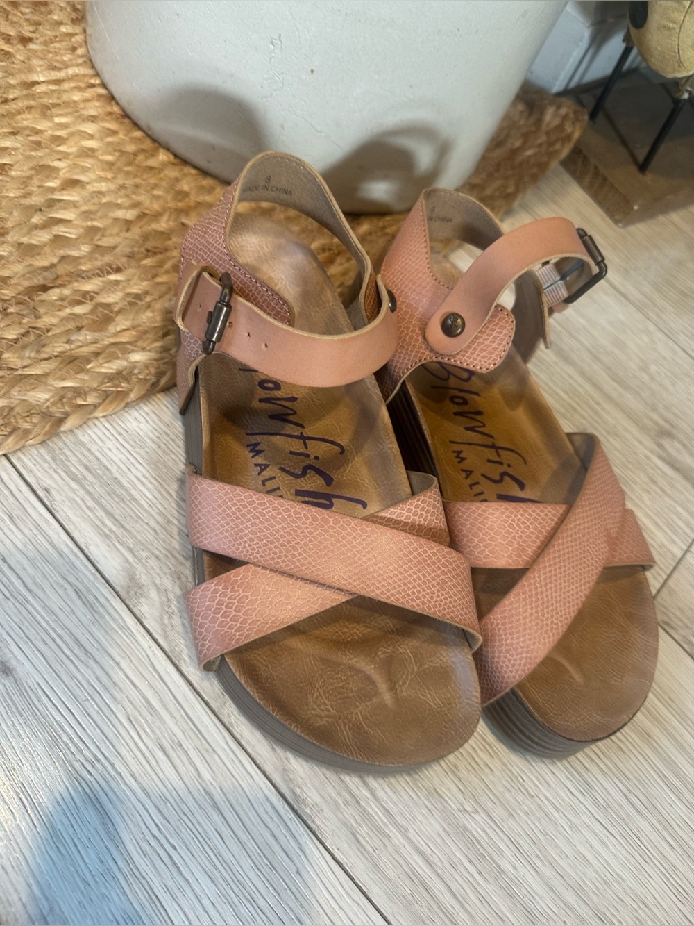 Blowfish 8 Blush Pink Women's Strappy Comfort Sandals